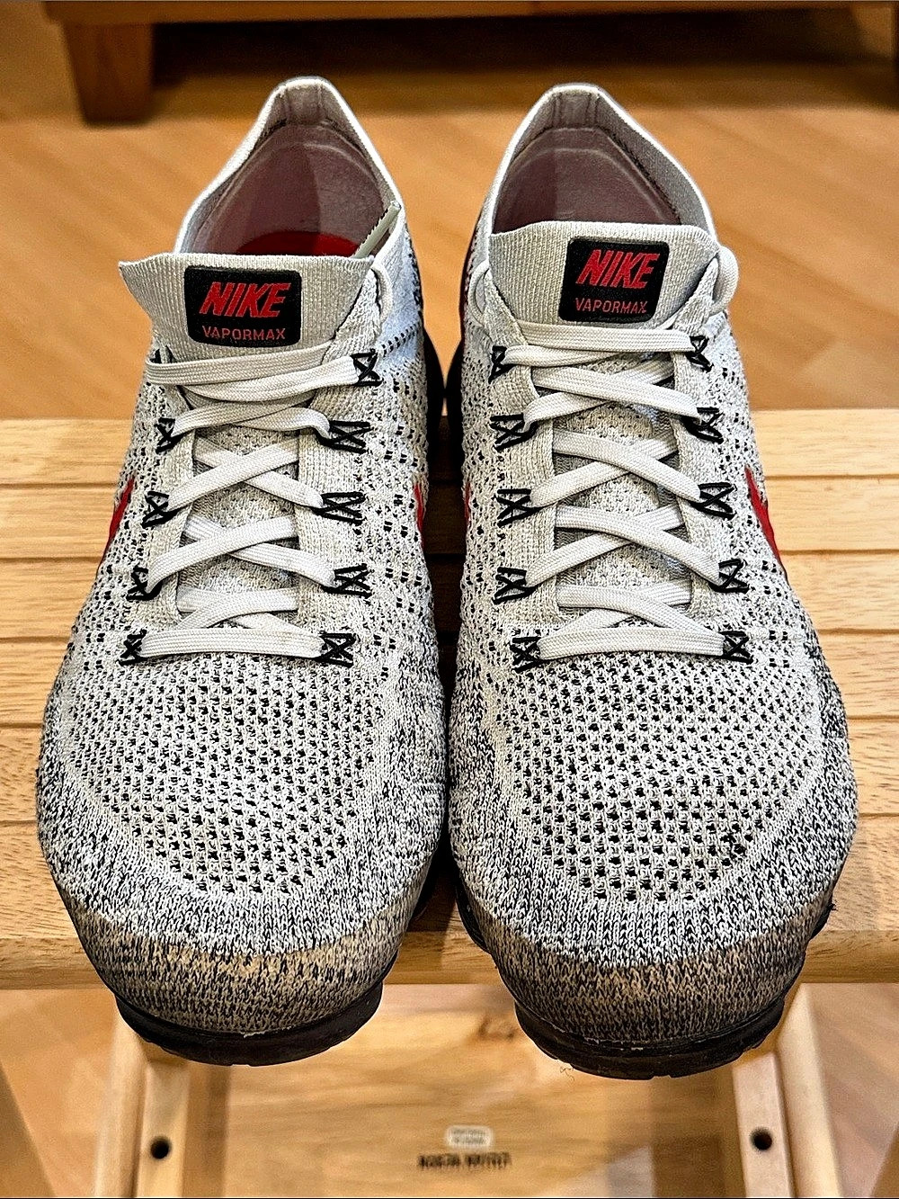 Nike Air VaporMax Flyknit 2 Athletic Shoes Gray & Red